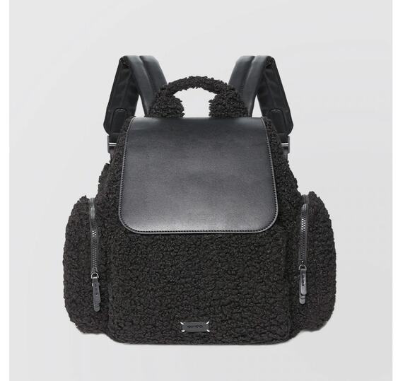 Caraa Cirrus Sherpa Backpack Travel Rucksack Teddy Fuzzy Black main image 11